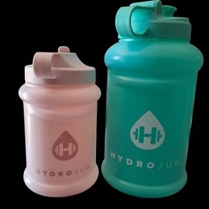 HydroJug Pink and Teal Water Bottles